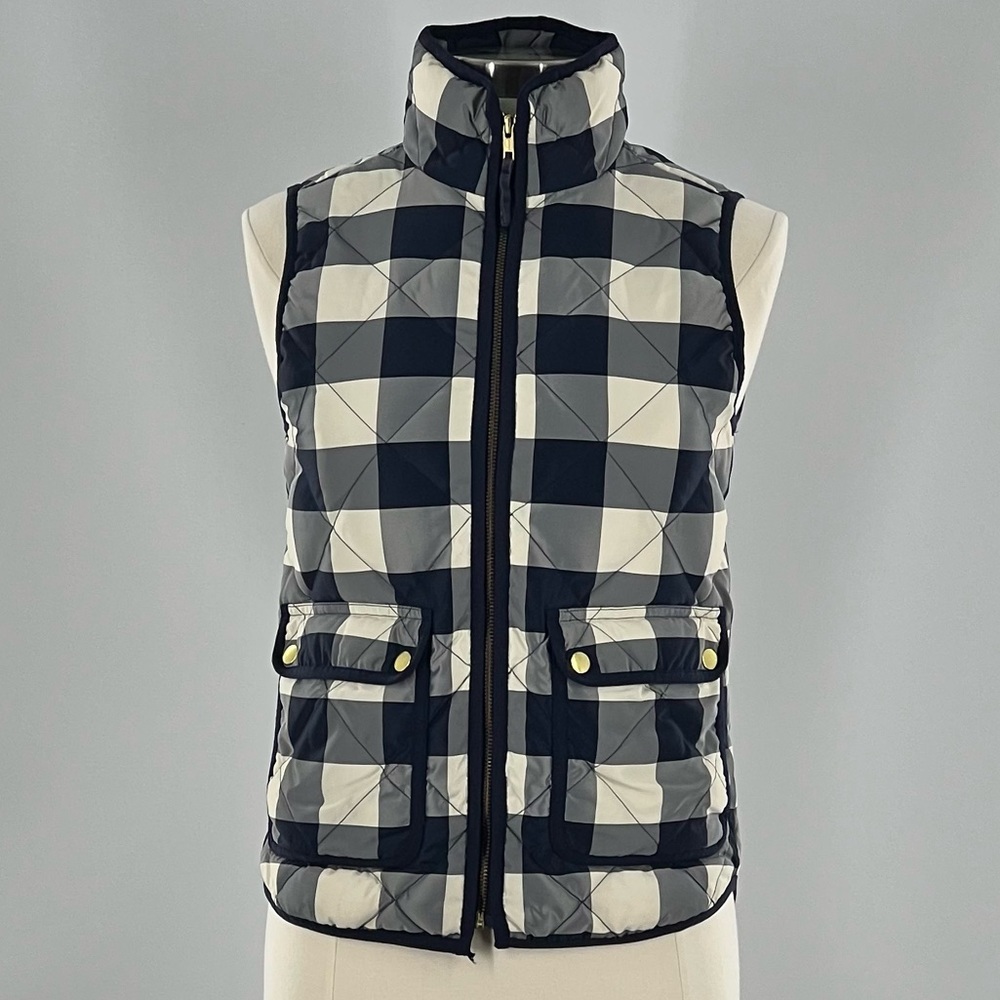 J. Crew Quilted Buffalo Check/Plaid Vest